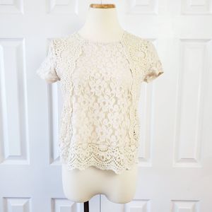 Coco & Jameson Crochet and Lace Blouse